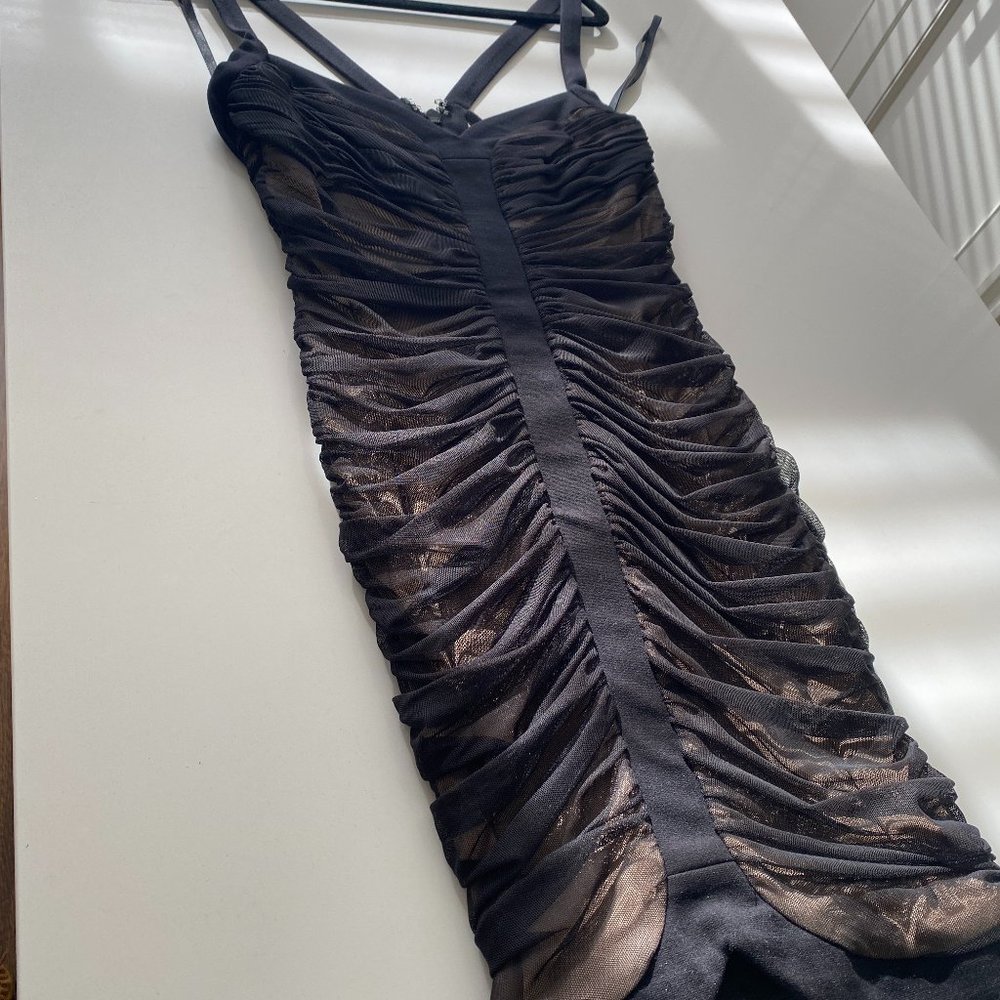 BCBG Max Azria Black Tulle  BodyCon Dress